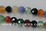 CAG2351 15.5 inches 6mm faceted round multi colored agate beads