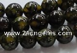 CAG236 15.5 inches 12mm round dragon veins agate gemstone beads