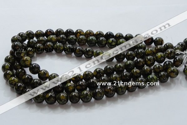 CAG236 15.5 inches 12mm round dragon veins agate gemstone beads