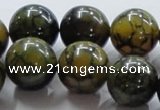 CAG238 15.5 inches 18mm round dragon veins agate gemstone beads