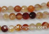 CAG2382 15.5 inches 8mm faceted round red agate beads wholesale