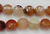 CAG2384 15.5 inches 12mm faceted round red agate beads wholesale