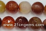 CAG2386 15.5 inches 16mm faceted round red agate beads wholesale