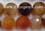 CAG2387 15.5 inches 18mm faceted round red agate beads wholesale