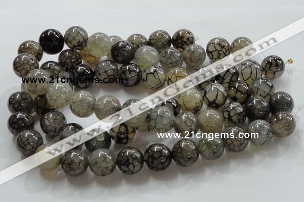 CAG239 15.5 inches round 18mm dragon veins agate gemstone beads