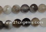 CAG2423 15.5 inches 10mm faceted round Chinese botswana agate beads