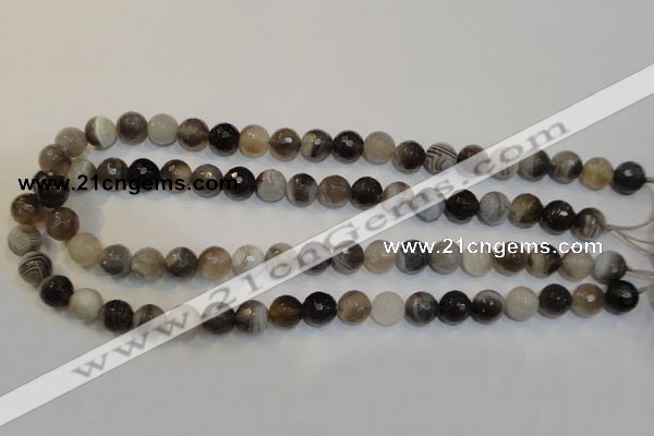 CAG2423 15.5 inches 10mm faceted round Chinese botswana agate beads