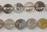 CAG2435 15.5 inches 12mm flat round Chinese botswana agate beads