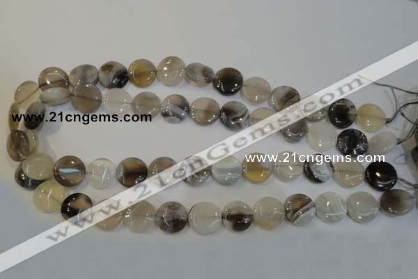 CAG2436 15.5 inches 14mm flat round Chinese botswana agate beads