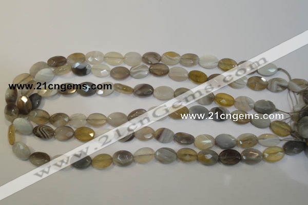 CAG2463 15.5 inches 10*14mm faceted oval Chinese botswana agate beads