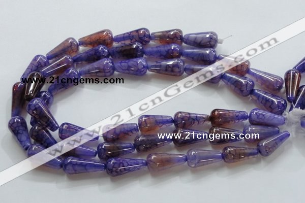 CAG249 15.5 inches 13*28mm teardrop dragon veins agate beads