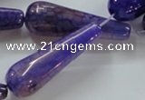 CAG250 15.5 inches 15*40mm teardrop dragon veins agate beads