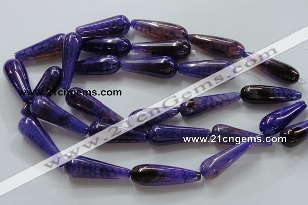 CAG250 15.5 inches 15*40mm teardrop dragon veins agate beads