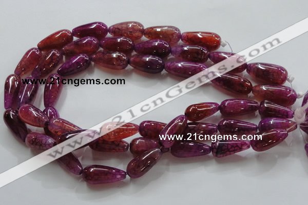 CAG251 15.5 inches teardrop 13*28mm dragon veins agate beads