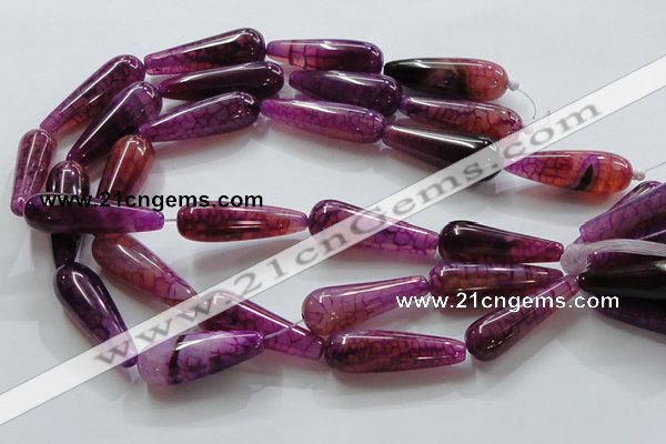 CAG252 15.5 inches teardrop 15*40mm dragon veins agate beads