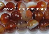 CAG2704 15.5 inches 12mm faceted round red line agate beads