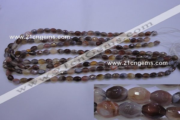 CAG2755 15.5 inches 5*8mm faceted rice botswana agate beads wholesale