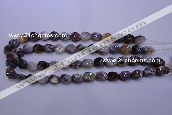 CAG2768 15.5 inches 10*14mm twisted rice botswana agate beads wholesale