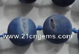 CAG2806 15.5 inches 18mm round matte druzy agate beads whholesale