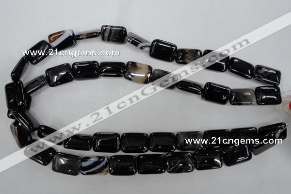 CAG2955 15.5 inches 13*18mm rectangle black line agate beads