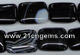 CAG2956 15.5 inches 15*20mm rectangle black line agate beads