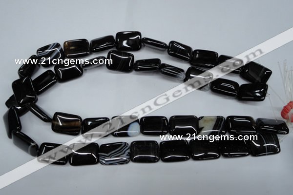 CAG2956 15.5 inches 15*20mm rectangle black line agate beads