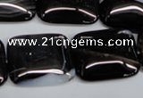 CAG2957 15.5 inches 20*25mm rectangle black line agate beads