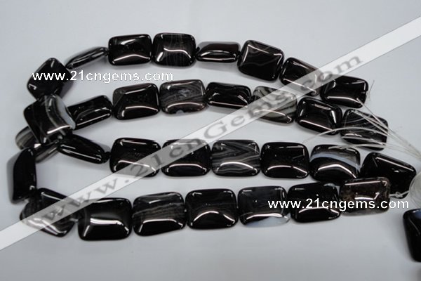 CAG2957 15.5 inches 20*25mm rectangle black line agate beads