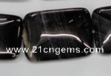 CAG2958 15.5 inches 22*30mm rectangle black line agate beads