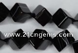 CAG2978 15.5 inches 10*10mm cube black line agate beads