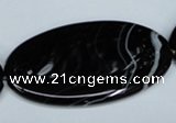 CAG3011 15.5 inches 25*50mm oval black line agate beads