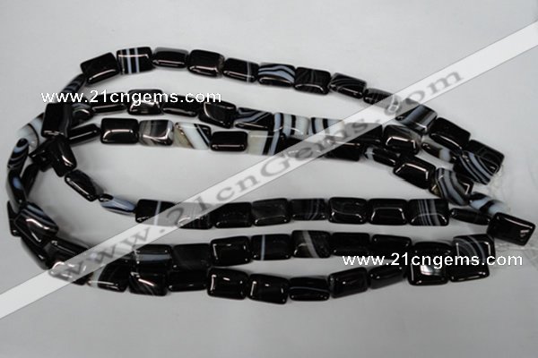 CAG3021 15.5 inches 10*14mm rectangle black line agate beads