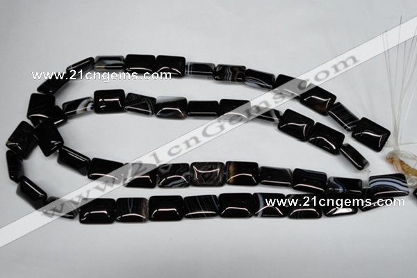 CAG3022 15.5 inches 12*16mm rectangle black line agate beads