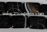 CAG3024 15.5 inches 15*20mm rectangle black line agate beads