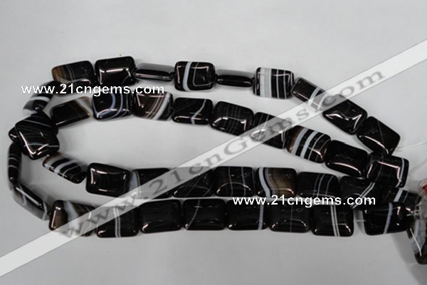 CAG3024 15.5 inches 15*20mm rectangle black line agate beads