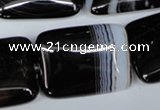 CAG3026 15.5 inches 22*30mm rectangle black line agate beads