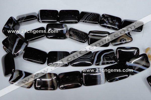 CAG3026 15.5 inches 22*30mm rectangle black line agate beads