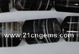 CAG3048 15.5 inches 16*25mm flat tube black line agate beads