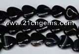 CAG3050 15.5 inches 10*10mm heart black line agate beads