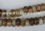 CAG3120 15.5 inches 6*10mm rondelle brown line agate beads