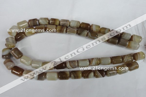 CAG3123 15.5 inches 12*16mm column brown line agate beads