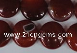 CAG3189 15.5 inches 18mm flat round red line agate beads