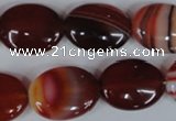 CAG3195 15.5 inches 15*20mm oval red line agate beads