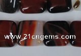 CAG3248 15.5 inches 16*16mm square red line agate beads