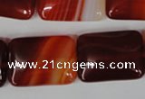 CAG3256 15.5 inches 18*25mm rectangle red line agate beads