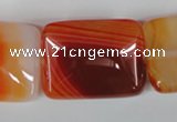 CAG3257 15.5 inches 22*30mm rectangle red line agate beads