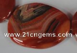 CAG3270 15.5 inches 28*40mm freeform red line agate beads