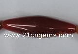 CAG3278 15.5 inches 20*60mm rice red line agate beads