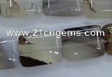 CAG3344 15.5 inches 15*20mm rectangle natural grey agate beads