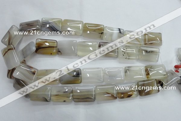 CAG3345 15.5 inches 18*25mm rectangle natural grey agate beads